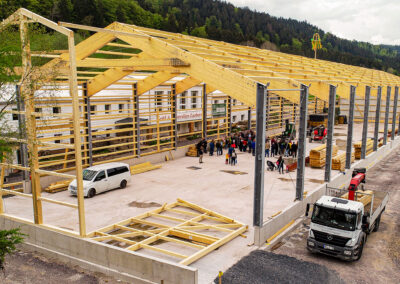 Heulagerhalle mit Trockung - Bauphase